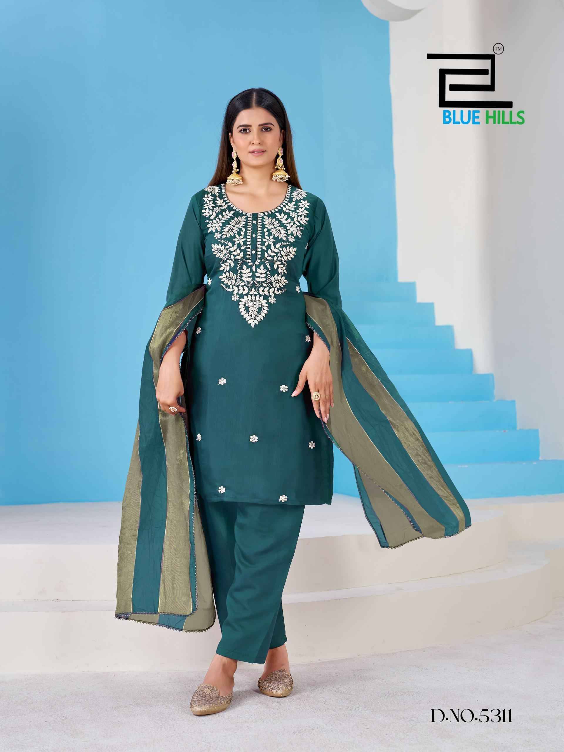 KALPANA By Blue Hills 5333 To 5336 Designer Stylish Fancy Colorful Beautiful Party Wear & Ethnic Wear Collection Mull chanderi At Wholesale Price